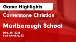 Cornerstone Christian  vs Marlborough School Game Highlights - Dec. 18, 2023