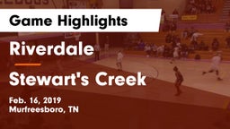 Riverdale  vs Stewart's Creek  Game Highlights - Feb. 16, 2019