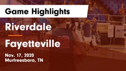 Riverdale  vs Fayetteville  Game Highlights - Nov. 17, 2020