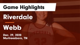 Riverdale  vs Webb  Game Highlights - Dec. 29, 2020