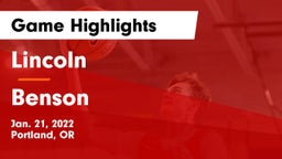 Lincoln  vs Benson  Game Highlights - Jan. 21, 2022