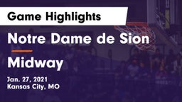 Notre Dame de Sion  vs Midway  Game Highlights - Jan. 27, 2021