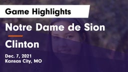 Notre Dame de Sion  vs Clinton  Game Highlights - Dec. 7, 2021