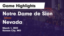 Notre Dame de Sion  vs Nevada Game Highlights - March 1, 2022