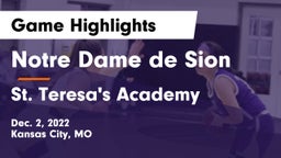 Notre Dame de Sion  vs St. Teresa's Academy  Game Highlights - Dec. 2, 2022