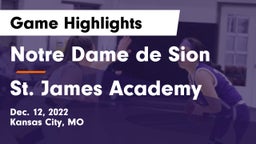 Notre Dame de Sion  vs St. James Academy  Game Highlights - Dec. 12, 2022