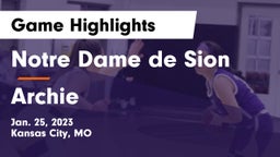 Notre Dame de Sion  vs Archie  Game Highlights - Jan. 25, 2023