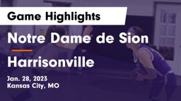 Notre Dame de Sion  vs Harrisonville  Game Highlights - Jan. 28, 2023