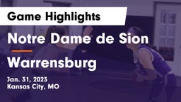 Notre Dame de Sion  vs Warrensburg  Game Highlights - Jan. 31, 2023