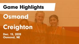 Osmond  vs Creighton  Game Highlights - Dec. 15, 2020