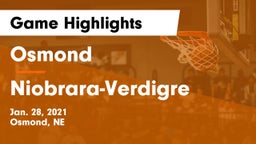 Osmond  vs Niobrara-Verdigre  Game Highlights - Jan. 28, 2021