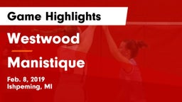 Westwood  vs Manistique Game Highlights - Feb. 8, 2019