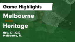 Melbourne  vs Heritage  Game Highlights - Nov. 17, 2020