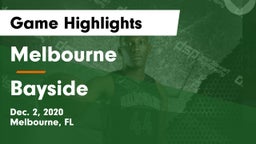 Melbourne  vs Bayside  Game Highlights - Dec. 2, 2020