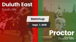 Matchup: Duluth East High vs. Proctor  2018