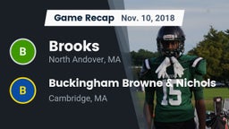 Recap: Brooks  vs. Buckingham Browne & Nichols  2018