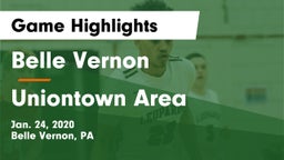 Belle Vernon  vs Uniontown Area  Game Highlights - Jan. 24, 2020
