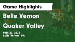 Belle Vernon  vs Quaker Valley  Game Highlights - Feb. 20, 2023