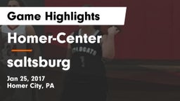 Homer-Center  vs saltsburg Game Highlights - Jan 25, 2017
