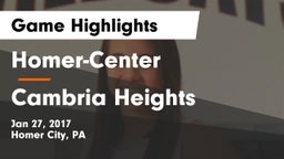 Homer-Center  vs Cambria Heights  Game Highlights - Jan 27, 2017