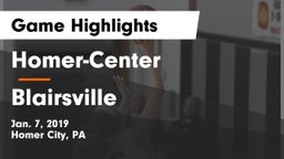 Homer-Center  vs Blairsville  Game Highlights - Jan. 7, 2019