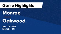 Monroe  vs Oakwood  Game Highlights - Jan. 23, 2020