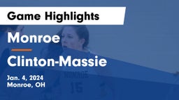 Monroe  vs Clinton-Massie  Game Highlights - Jan. 4, 2024