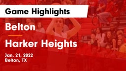 Belton  vs Harker Heights  Game Highlights - Jan. 21, 2022