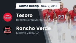 Recap: Tesoro  vs. Rancho Verde  2018