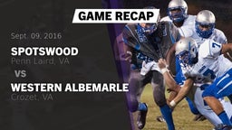 Recap: Spotswood  vs. Western Albemarle  2016