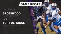 Recap: Spotswood  vs. Fort Defiance  2016