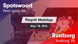 Matchup: Spotswood High vs. Rustburg  2016