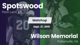 Matchup: Spotswood High vs. Wilson Memorial  2019