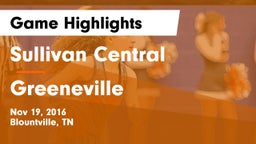 Sullivan Central  vs Greeneville  Game Highlights - Nov 19, 2016