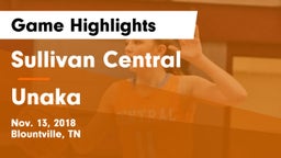 Sullivan Central  vs Unaka  Game Highlights - Nov. 13, 2018