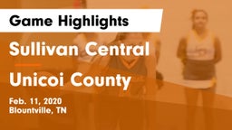 Sullivan Central  vs Unicoi County  Game Highlights - Feb. 11, 2020