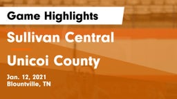 Sullivan Central  vs Unicoi County  Game Highlights - Jan. 12, 2021