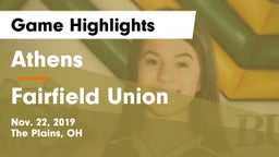 Athens  vs Fairfield Union  Game Highlights - Nov. 22, 2019