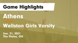Athens  vs Wellston Girls Varsity Game Highlights - Jan. 21, 2021