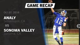 Recap: Analy  vs. Sonoma Valley  2016