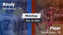 Matchup: Analy  vs. Piner  2016