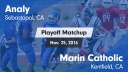 Matchup: Analy  vs. Marin Catholic  2016