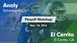 Matchup: Analy  vs. El Cerrito  2016