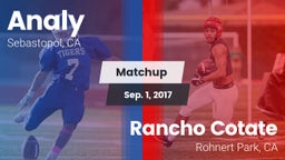Matchup: Analy  vs. Rancho Cotate  2017