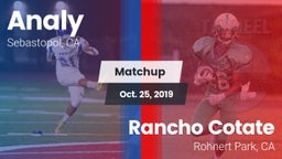 Matchup: Analy  vs. Rancho Cotate  2019