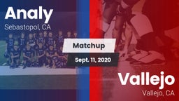 Matchup: Analy  vs. Vallejo  2020