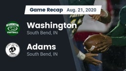 Recap: Washington  vs. Adams  2020