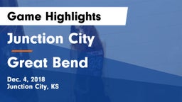 Junction City  vs Great Bend  Game Highlights - Dec. 4, 2018