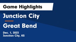 Junction City  vs Great Bend  Game Highlights - Dec. 1, 2023