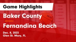 Baker County  vs Fernandina Beach  Game Highlights - Dec. 8, 2023